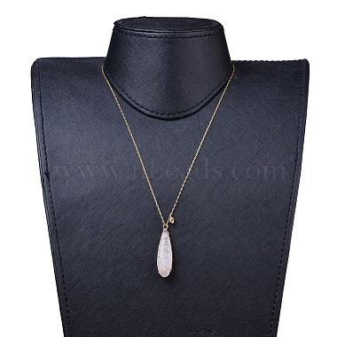 Natural Quartz Crystal Pendants Necklaces and Dangle Earrings Jewelry Sets(SJEW-JS01026)-6