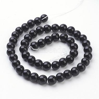 synthétiques pierre noire brins de perles(GSR044)-3