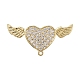 Brass Micro Pave Clear Cubic Zirconia Brooch Findings(JEWB-YW0001-02G)-1