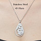 201 Stainless Steel Hollow Teardrop with Star Pendant Necklace(NJEW-OY001-73)-3