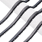 10Yards Polyester & Plastic Pearl Ribbon, for Garment Accessories, Gift Decoration, Black, 14x0.2~4mm(OCOR-CY0001-78B)