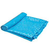Polyester Flower Pattern Fabric, Deep Sky Blue, 160x0.03cm, 2m/sheet(DIY-WH0021-39B)