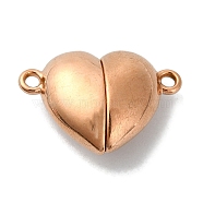 304 Stainless Steel Clasps with Loops, Heart, Rose Gold, 16x23.5x9mm, Hole: 1.8mm(STAS-C097-57RG)