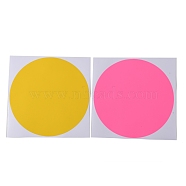 Waterproof PVC Self-Adhesive Picture Stickers, Flat Round with Rewritable, Random Single Color or Random Mixed Color, 30x0.25cm, 12 sheets/set(DIY-I050-07B)
