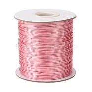 Waxed Polyester Cord, Bead Cord, Pink, 0.5mm, about 169.51~174.98 Yards(155~160m)/Roll(YC-0.5mm-119)