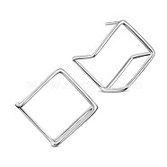 SHEGRACE Awesome Rhodium Plated 925 Sterling Silver Ear Studs, Irregular Geometry, Platinum, 14.5mm(JE591A)