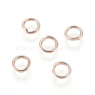 304 Stainless Steel Open Jump Rings, Rose Gold, 20 Gauge, 5x0.8mm, Inner Diameter: 3.5mm(STAS-O098-01RG-13)