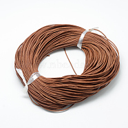 Spray Painted Cowhide Leather Cords, Chocolate, 1.5mm, about 100yards/bundle(300 feet/bundle)(WL-R001-1.5mm-04)