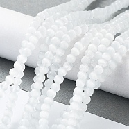 Cat Eye Beads Strands, Round, White, 4mm, Hole: 0.7mm, about 100~105pcs/strand, 14.37~14.69 inch(36.5~37.3cm)(CE-F022-4mm-15)