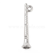 Tibetan Style Alloy Pendants, Clarinet, Antique Silver, 28x5.5mm, Hole: 1.8mm(FIND-Q098-05AS)