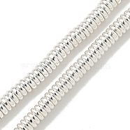 Electroplated Synthetic Non-Magnetic Hematite Beads Strands, Rondelle, Silver Plated, 2x1mm, Hole: 0.9mm, about 392pcs/strand, 15.79''(40.1cm)(G-I360-C01-04)