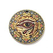201 Stainless Steel Pendants, Flat Round, Stainless Steel Color, Eye of Ra Pattern, 25x1mm, Hole: 1.8mm(STAS-J041-04E)