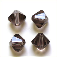 Imitation Austrian Crystal Beads, Grade AAA, Faceted, Bicone, Dark Gray, 4.55x5mm, Hole: 0.7~0.9mm(SWAR-F022-5x5mm-225)