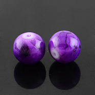 Spray Painted Glass Bead Strands, Round, Dark Violet, 4mm, Hole: 1.1~1.3mm, about 200pcs/strand, 31.4 inch(X-GLAD-S075-4mm-35)