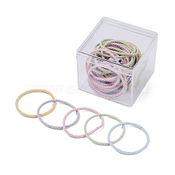 Rubber Elastic Hair Band, Mixed Color, 2mm, Inner Diameter: 43x36mm, 50pcs/box(PHAR-A010-01D)