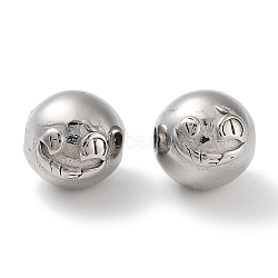 Non-Tarnish 304 Stainless Steel Beads, Round, Stainless Steel Color, 11.5x11x12mm, Hole: 2.5mm(STAS-M057-22P)