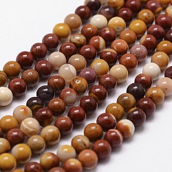Natural Mookaite Round Bead Strands, 8mm, Hole: 1mm, about 49pcs/strand, 16(G-G735-18-8mm)