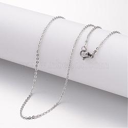304 Stainless Steel Necklace, Cable Chains, with Lobster Clasps, Stainless Steel Color, 23.6 inch(600mm), 3mm(MAK-K004-19P)