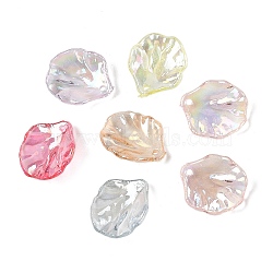 Transparent Acrylic Pendants, AB Color Plated, Leaf Charms, Mixed Color, 17x15x4.5mm, Hole: 1.5mm(TACR-F009-08)