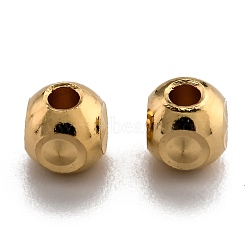 Brass Beads, Long-Lasting Plated, Cube, Real 24K Gold Plated, 5x5x5mm, Hole: 1.8mm(KK-H759-05C-G)