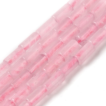 Natural Rose Quartz Beads Strands, Column, 8x4mm, Hole: 0.7mm, about 48pcs/strand, 15.35~15.43''(39~39.2cm)