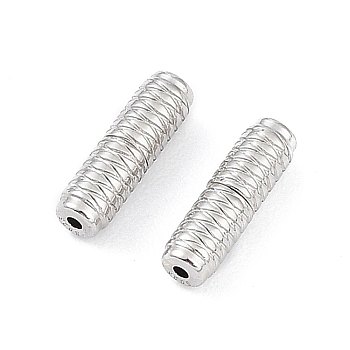 Anti-Tarnish Rhodium Plated 925 Sterling Silver Screw Clasps, Twist Clasps, Column, Platinum, 10x3mm, Hole: 0.9mm