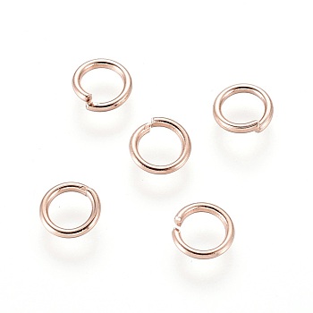 304 Stainless Steel Open Jump Rings, Rose Gold, 20 Gauge, 5x0.8mm, Inner Diameter: 3.5mm