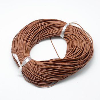 Spray Painted Cowhide Leather Cords, Chocolate, 1.5mm, about 100yards/bundle(300 feet/bundle)