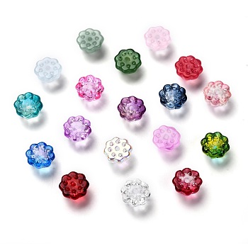 Transparent Glass Beads, Lotus Pod, Mixed Color, 10.5x6.5mm, Hole: 1.4mm