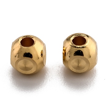 Brass Beads, Long-Lasting Plated, Cube, Real 24K Gold Plated, 5x5x5mm, Hole: 1.8mm