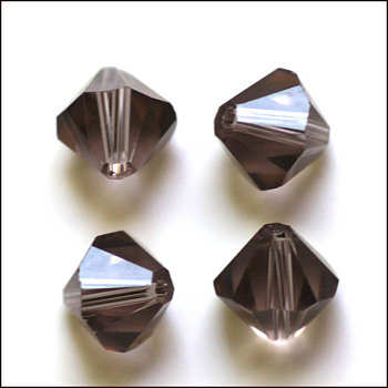 Imitation Austrian Crystal Beads, Grade AAA, Faceted, Bicone, Dark Gray, 4.55x5mm, Hole: 0.7~0.9mm