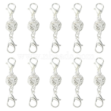Silver Others Alloy+Rhinestone Magnetic Clasps