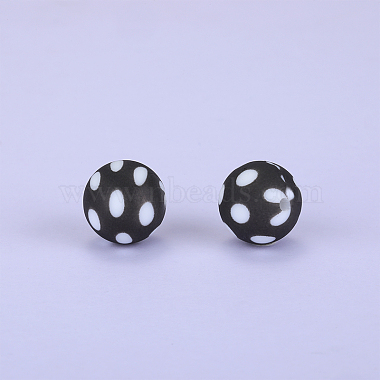 Black Round Silicone Beads