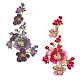 Nbeads 2 pcs 2 couleurs motif floral polyester tissu de broderie informatisé à coudre sur des appliques(PATC-NB0001-13B)-1