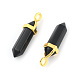 Natural Black Obsidian Bullet Double Terminated Pointed Pendants(X-G-G902-B25)-4