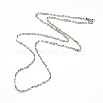 Tarnish Resistant Fashionable 304 Stainless Steel Cable Chain Necklace Making, with Lobster Claw Clasps, Faceted, Stainless Steel Color, 23 inch~24 inch(58.4~61cm)x3mm(STAS-A028-N081P)
