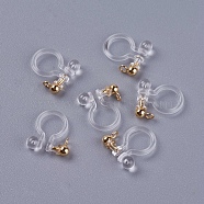 Transparent U Type Alloy Ear Clip, Painless Prevent Allergy Resin, Golden, 11x10x3mm, Hole: 2mm(X-PALLOY-WH0009-01G)