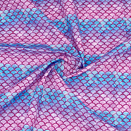 Fish Scale Pattern Polyester-Cotton Fabric, for DIY Bag Cloth Accessories, Magenta, 1482x1000x0.2mm(DIY-WH0430-114A)