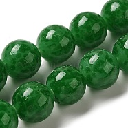 Lampwork Beads Strands, Round, Green, 14mm, Hole: 2mm, about 35pcs/strand, 19.09''(48.5cm)(LAMP-E036-04)