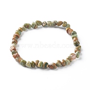 Natural Rhyolite Jasper Chip Beads Bracelet for Girl Women, Stone Stretch Bracelet, Inner Diameter: 1-7/8~2-1/4 inch(4.9~5.8cm)(BJEW-JB06748-11)
