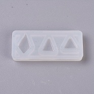 Silicone Molds, Resin Casting Molds, For UV Resin, Epoxy Resin Jewelry Making, Triangle, White, 37x15.5x5mm(DIY-G008-21)
