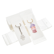Elite 100Pcs Cardboard Jewelry Display Cards for Keychain, with 100Pcs  Rectangle OPP Cellophane Bags, Jewelry Hang Tags, Rectangle with Word Fashion Jewelry, White, Card: 13x4.5x0.04cm, Hole: 2.5mm(CDIS-PH0001-59A)