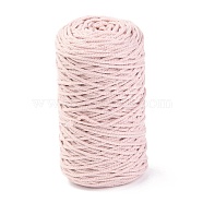 Cotton String Threads, for DIY Crafts, Gift Wrapping and Jewelry Making, Misty Rose, 3mm, about 150m/roll(OCOR-F013-03)