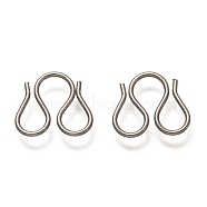 304 Stainless Steel M Clasps, Stainless Steel Color, 9.5x10.5x0.8mm(X-STAS-H136-11P)