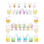 Resin Pendants, Glass Bottle Pendant Decorations, Acrylic Goblet Pendants, Plastic Goblet Pendants, Plastic Pendants, Imitaion Bubble Tea/Boba Milk Tea, Mixed Color, 30pcs/bag(CRES-SC0001-39)