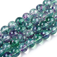 Baking Painted Glass Beads Strands, Imitation Opalite, Round, Medium Sea Green, 8mm, Hole: 1.3~1.6mm, about 100pcs/strand, 31.4 inch(DGLA-Q023-8mm-DB79-01)