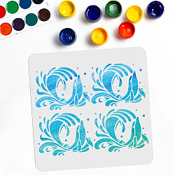 PET Hollow Out Drawing Painting Stencils, for DIY Scrapbook, Photo Album, Dolphin Pattern, 300x300mm(DIY-WH0402-016)
