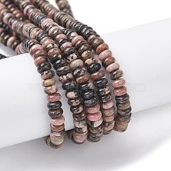 Natural Rhodonite Beads Strands, Rondelle, 4.5x2.5mm, Hole: 0.8mm, about 158pcs/strand, 15.55 inch(39.5cm)(G-H292-A11-02)