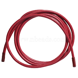 Round PU Leather Cord Tie Knot Belts for Dress, Red, 1835mm(DIY-WH20007-802B-05)