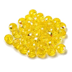 Electroplate Glass Beads, Rondelle, Gold, 8x6mm, Hole: 1.6mm, 100pcs/bag(EGLA-Z004-01B-18)